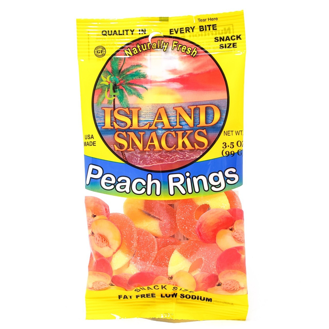 ISLAND SNACKS PEACH RINGS 4oz