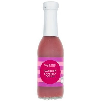 WAITROSE COULIS RASPBERRY VANILLA 250ml
