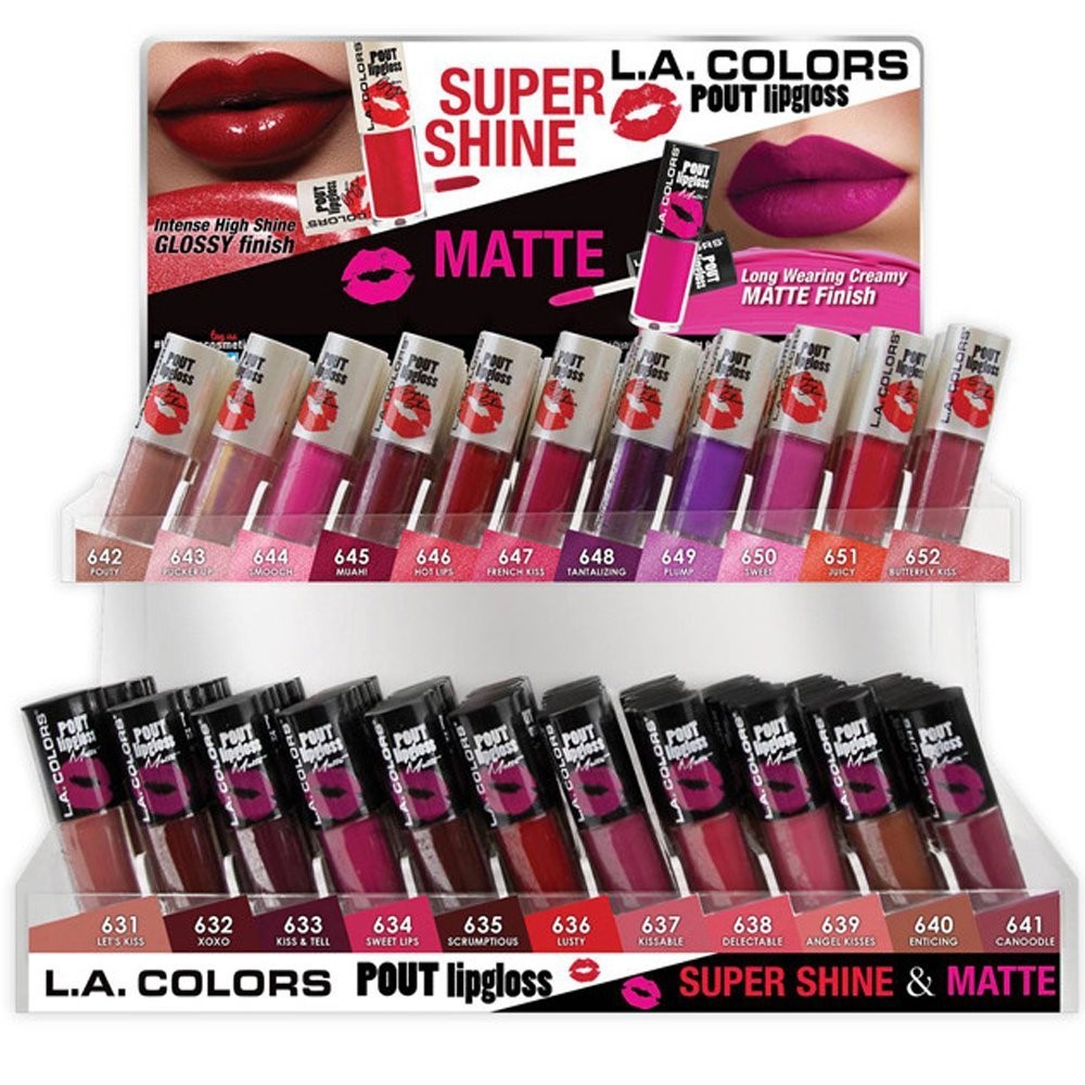 LA COLORS POUT Super Shine, Matte Finish Lip Gloss