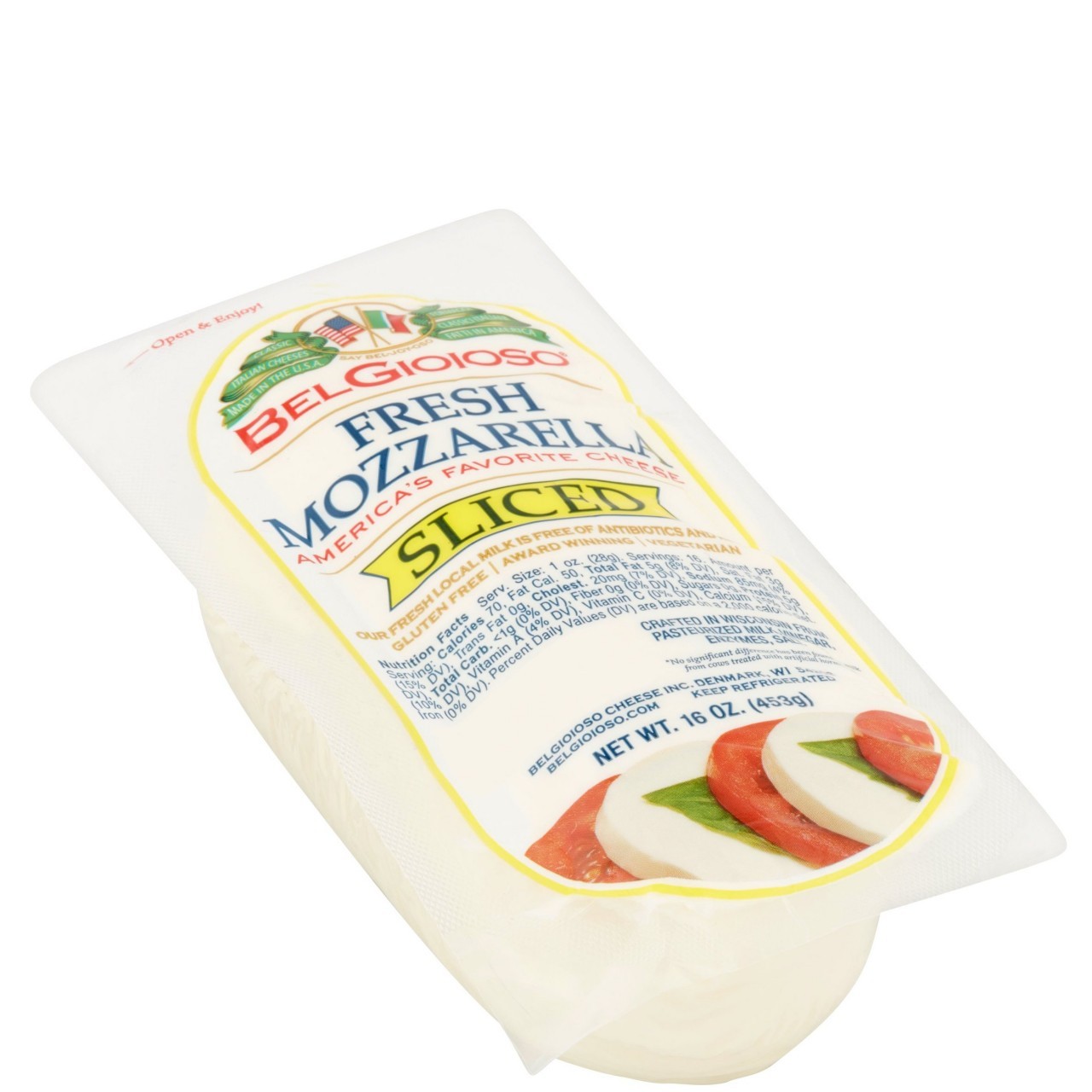 BELGIOIOSO MOZZARELLA LOG SLICED 16oz