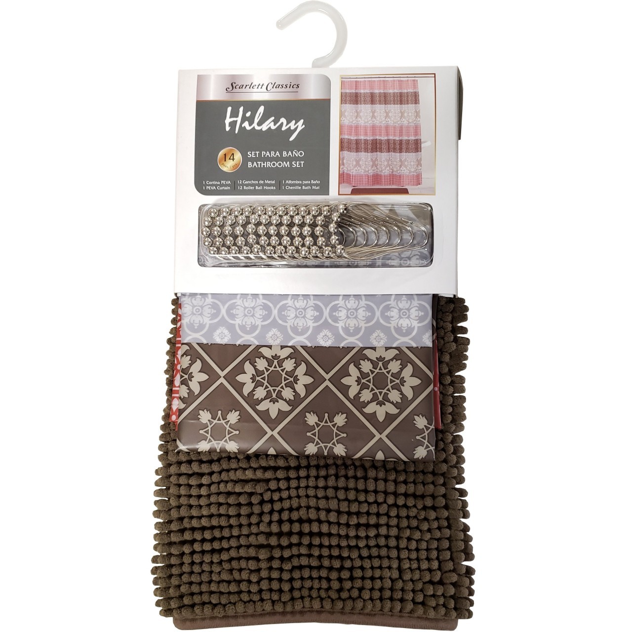 SCARLETT BATHROOM SET HILARY BROWN 14pc