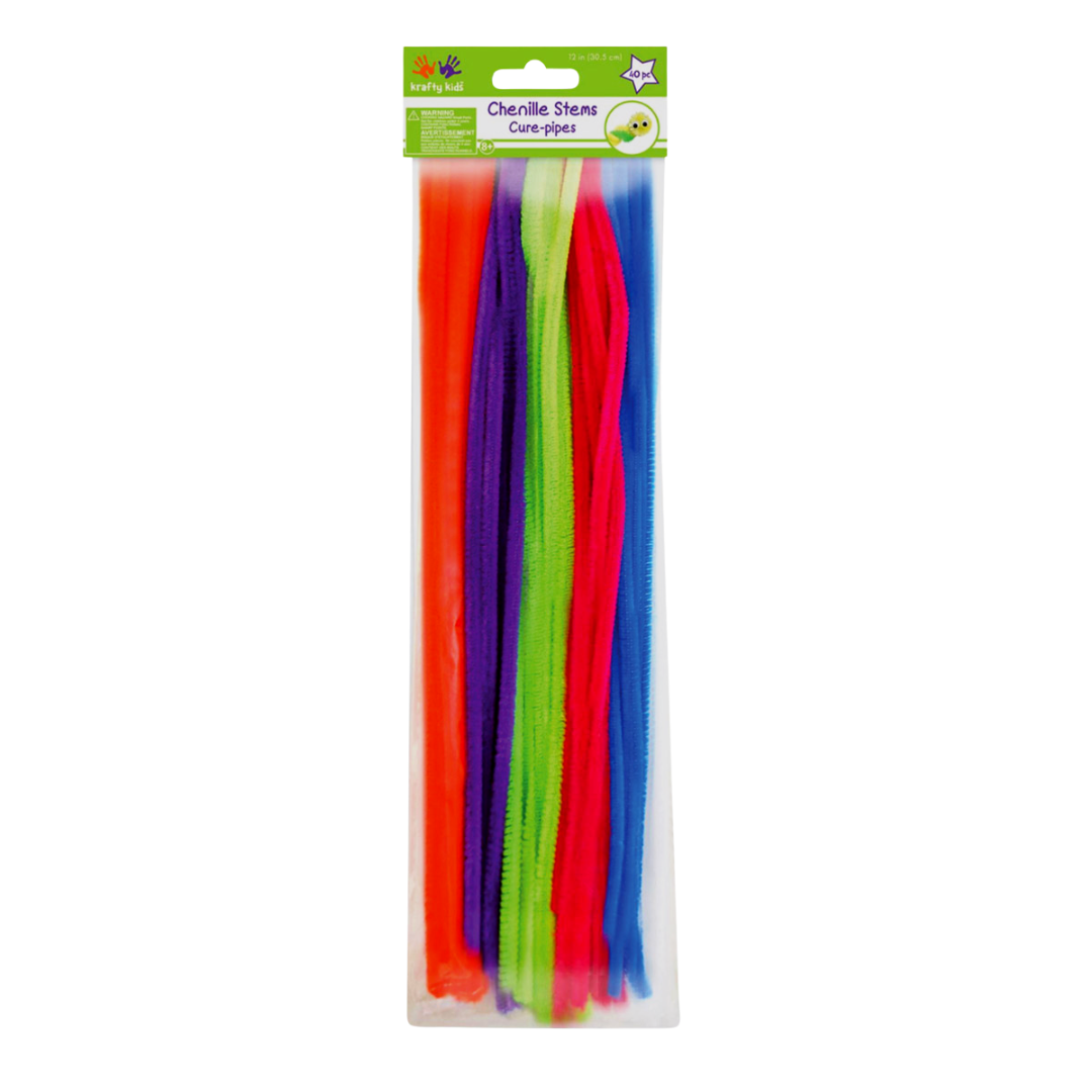 Krafty Kids Chenille Stems, 40 pcs