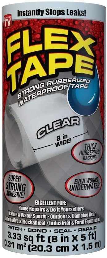 8 in. X 5 ft. Clear Rubberized Flex Tape