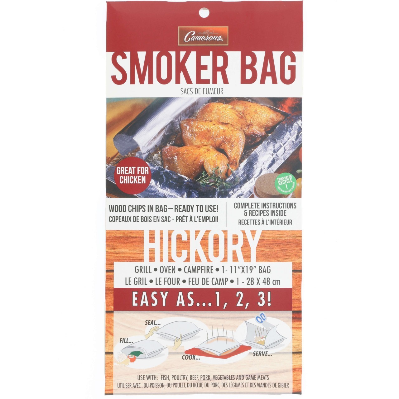 CAMERONS SMOKE BAG HICKORY 1ct