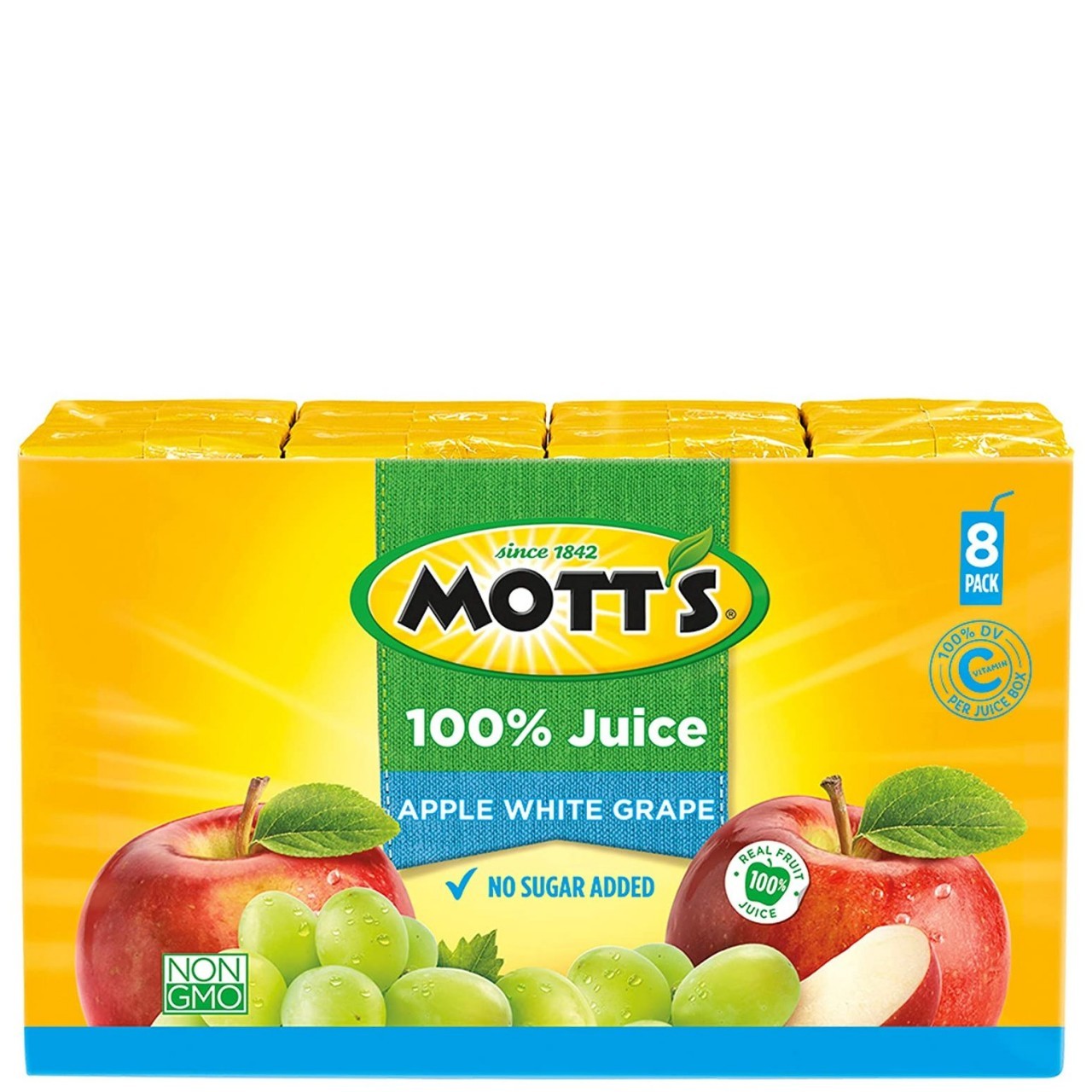 MOTTS 100% APPLE WHITE GRAPE 8x6.75oz