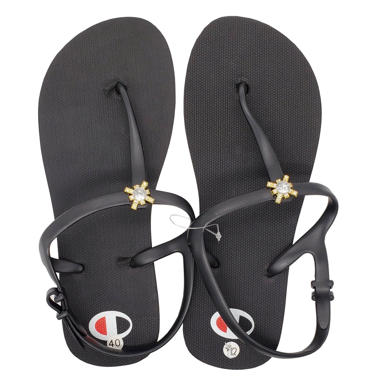 FEMALE SLIPPERS JEWELED STRAP 1ct