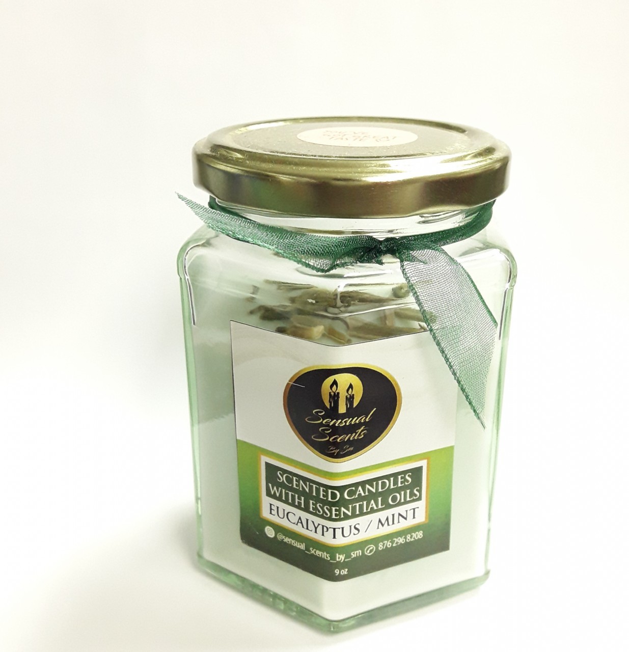 Scented Candles With Essential Oil, Eucalyptus /Mint