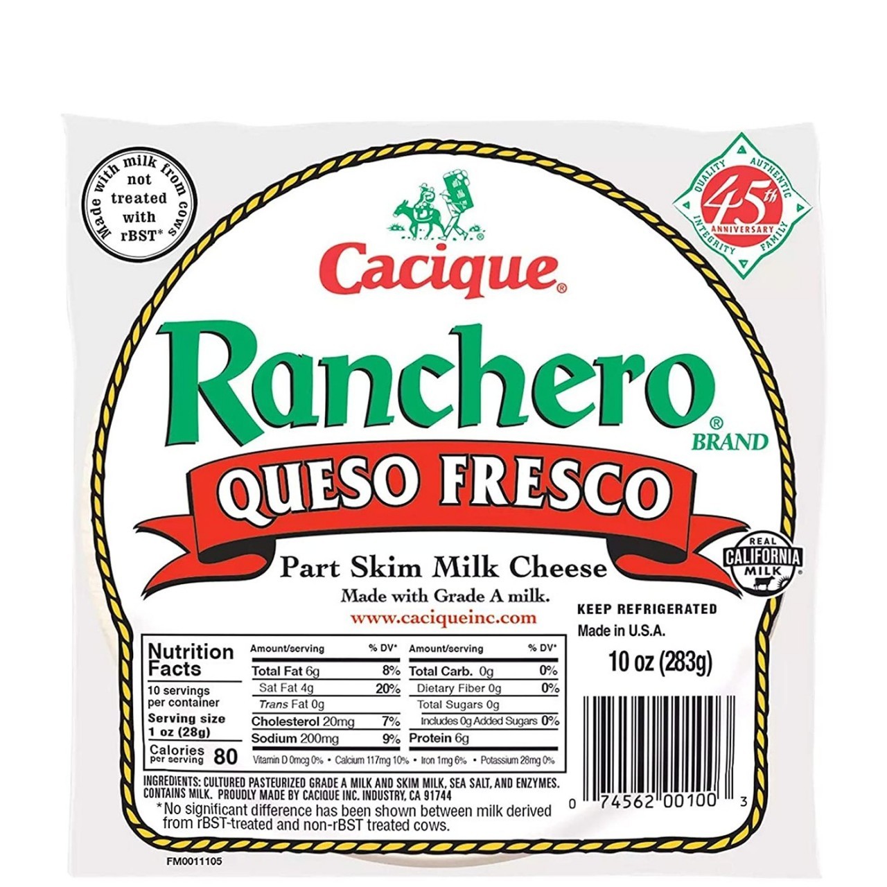 CACIQUE RANCHERO QUESO FRESCO 10oz