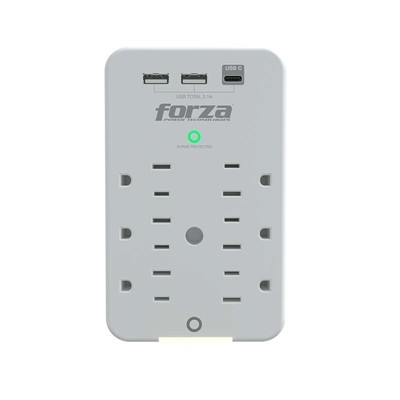 Forza FWT-631USBC - Surge protector (wall mountable) - AC 125 V Forza