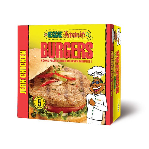 REGGAE JAMMIN BURGERS JERKED CHIC. 425G