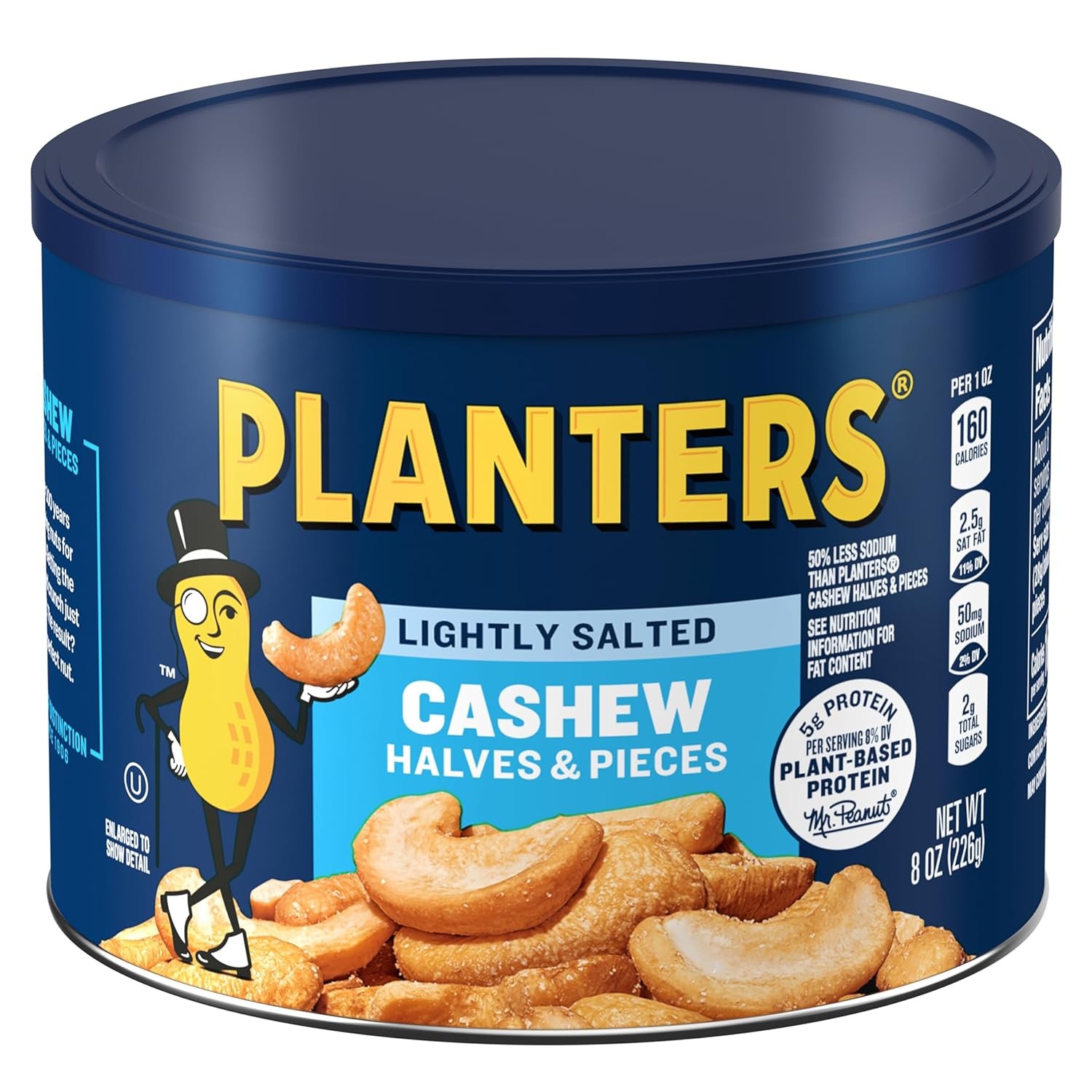 PLANTERS CASHEWS HALVES LIGHTLY SALTED 226G