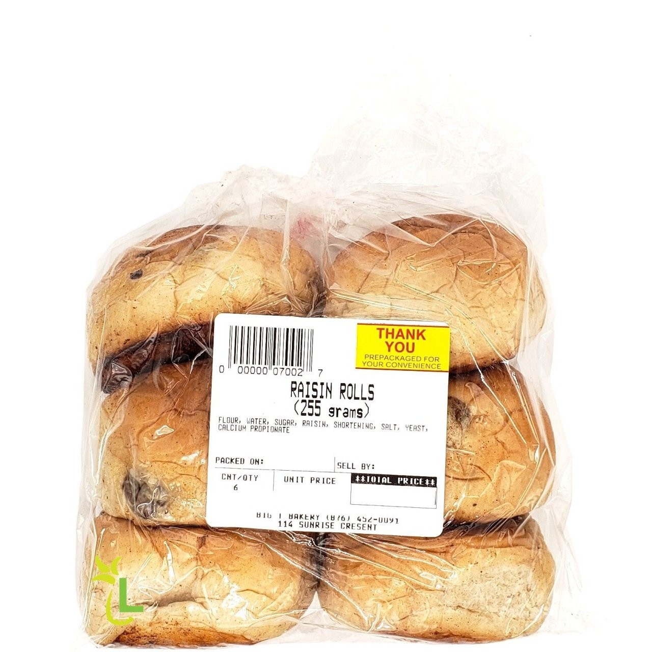 BIG T ROLLS RAISIN 6ct 225g