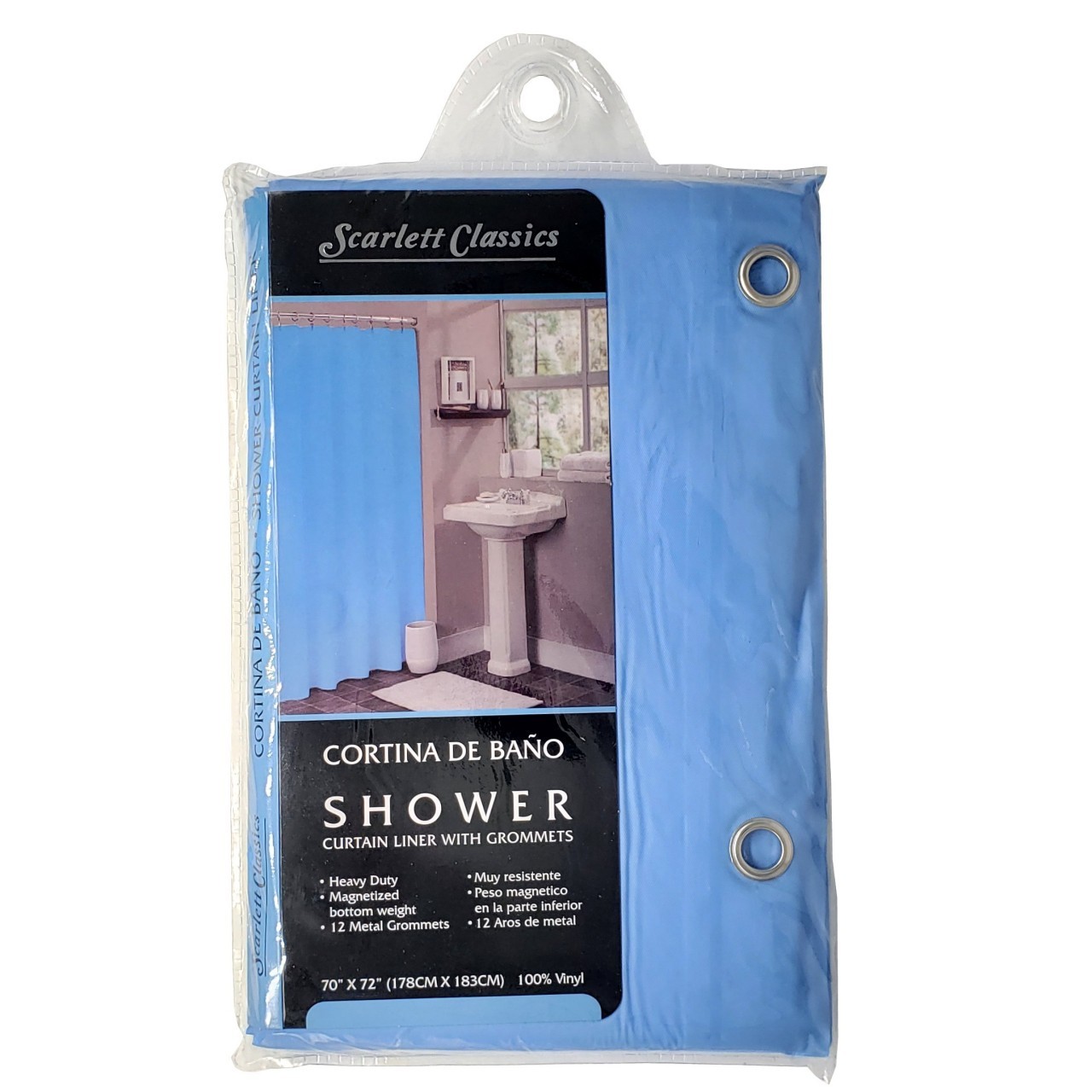 SCARLETT SHOWER LINER LIGHT BLUE 70x72