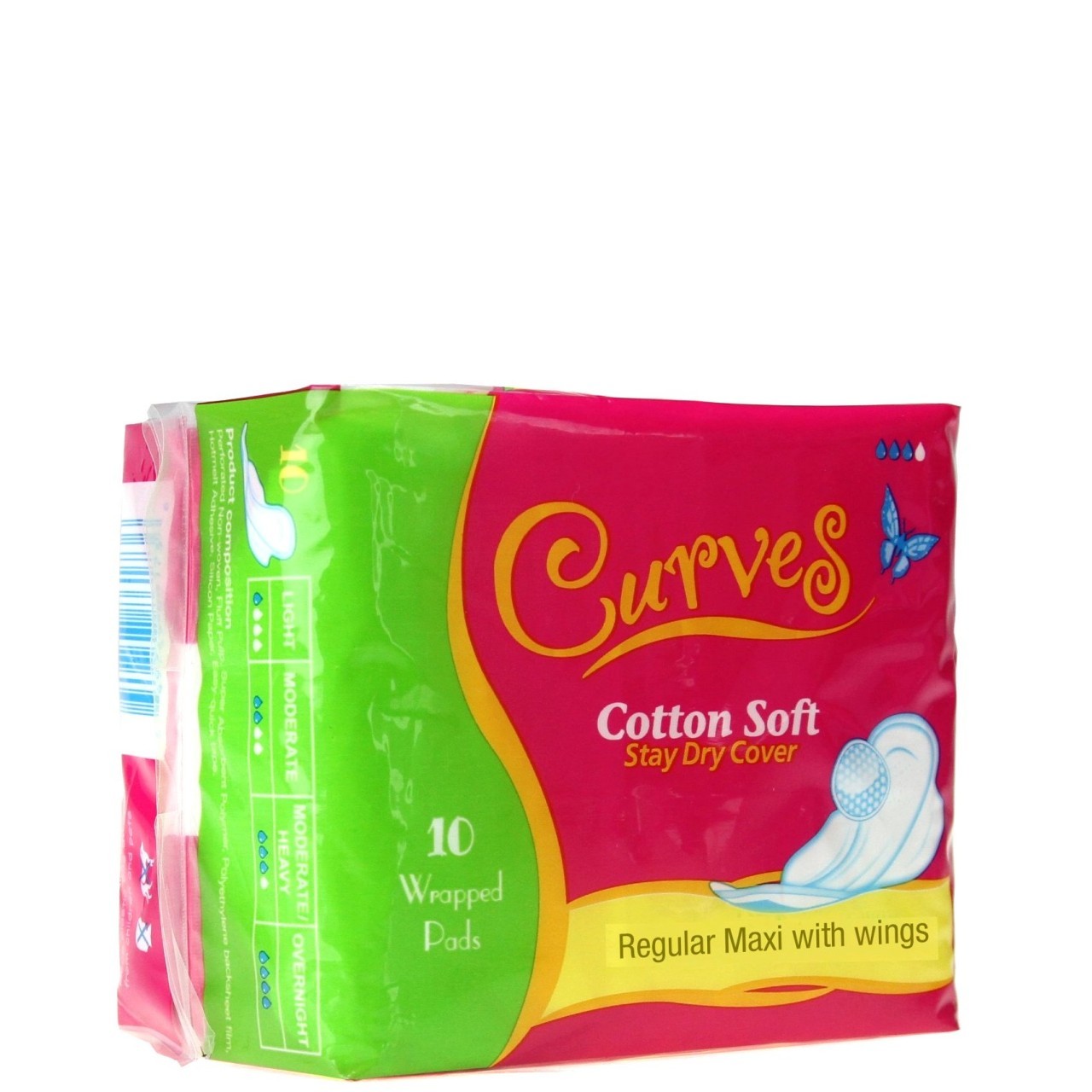 CURVES COTTON REGULAR MAXI WINGS 10s CURVES COTTON REGULAR MAXI WINGS 10s