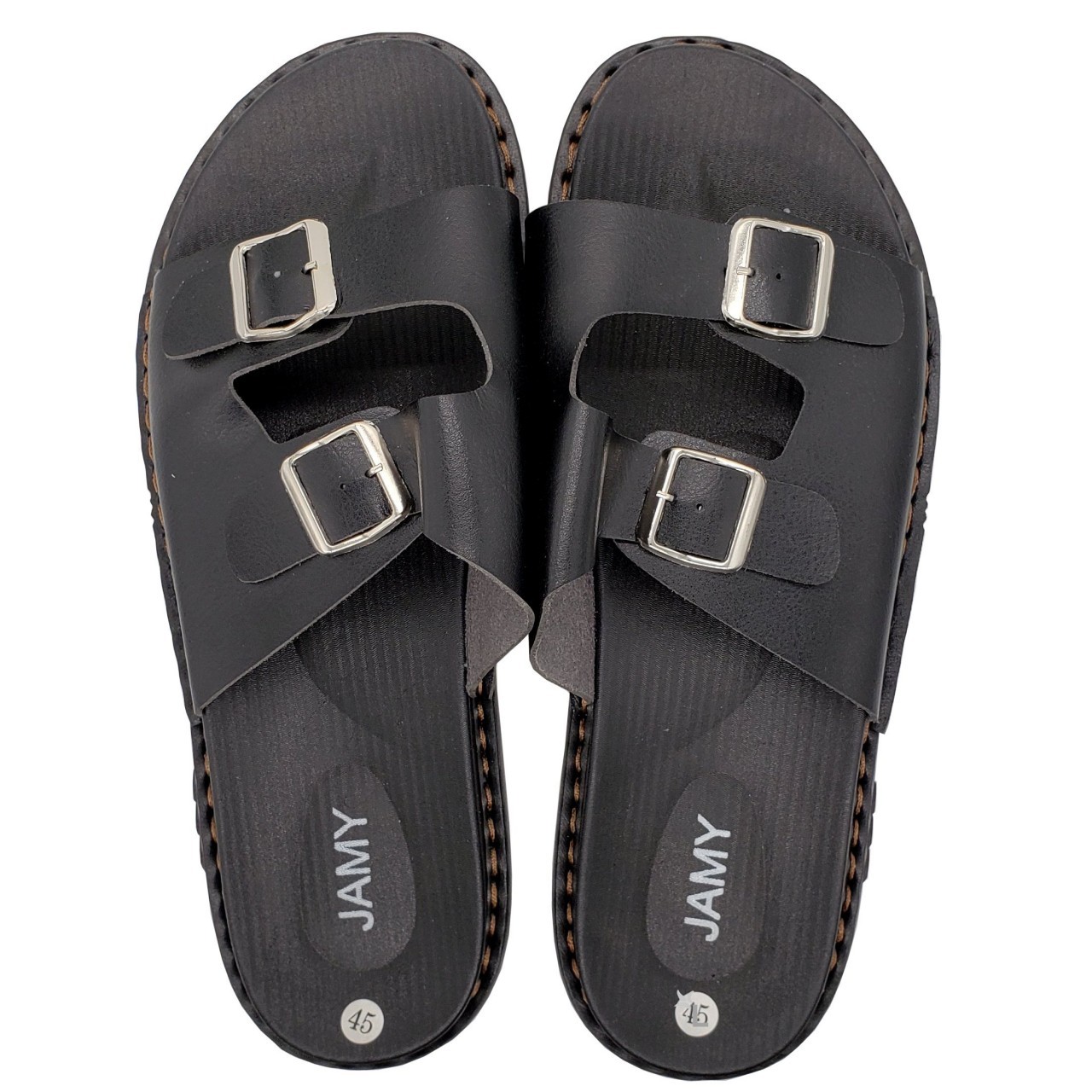 JAMY DOUBLE BUCKLE SLIPPERS 1pr
