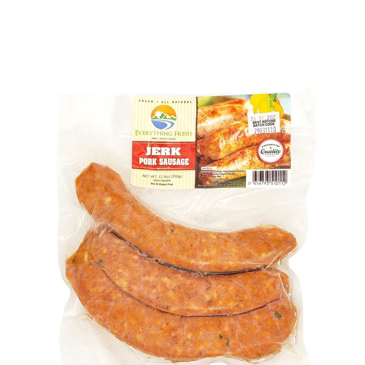 EVERYTHING FRESH SAUSAGE JERK PORK 350g
