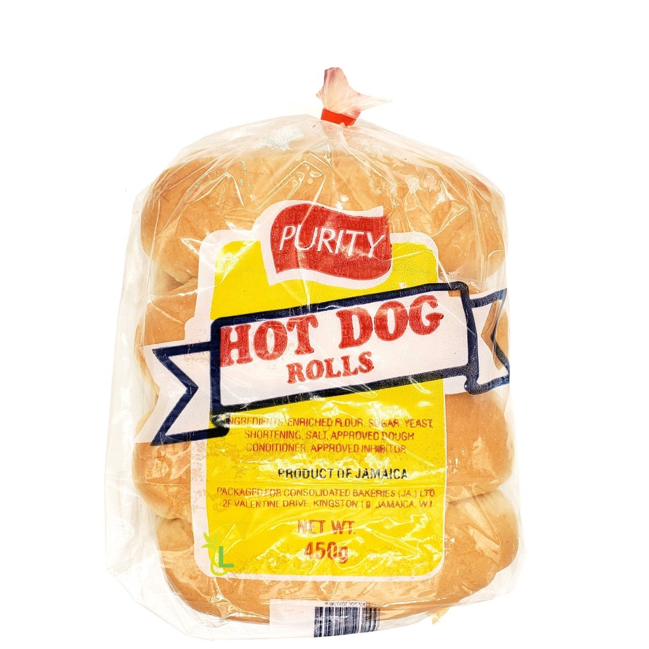 PURITY HOT DOG ROLLS 454g