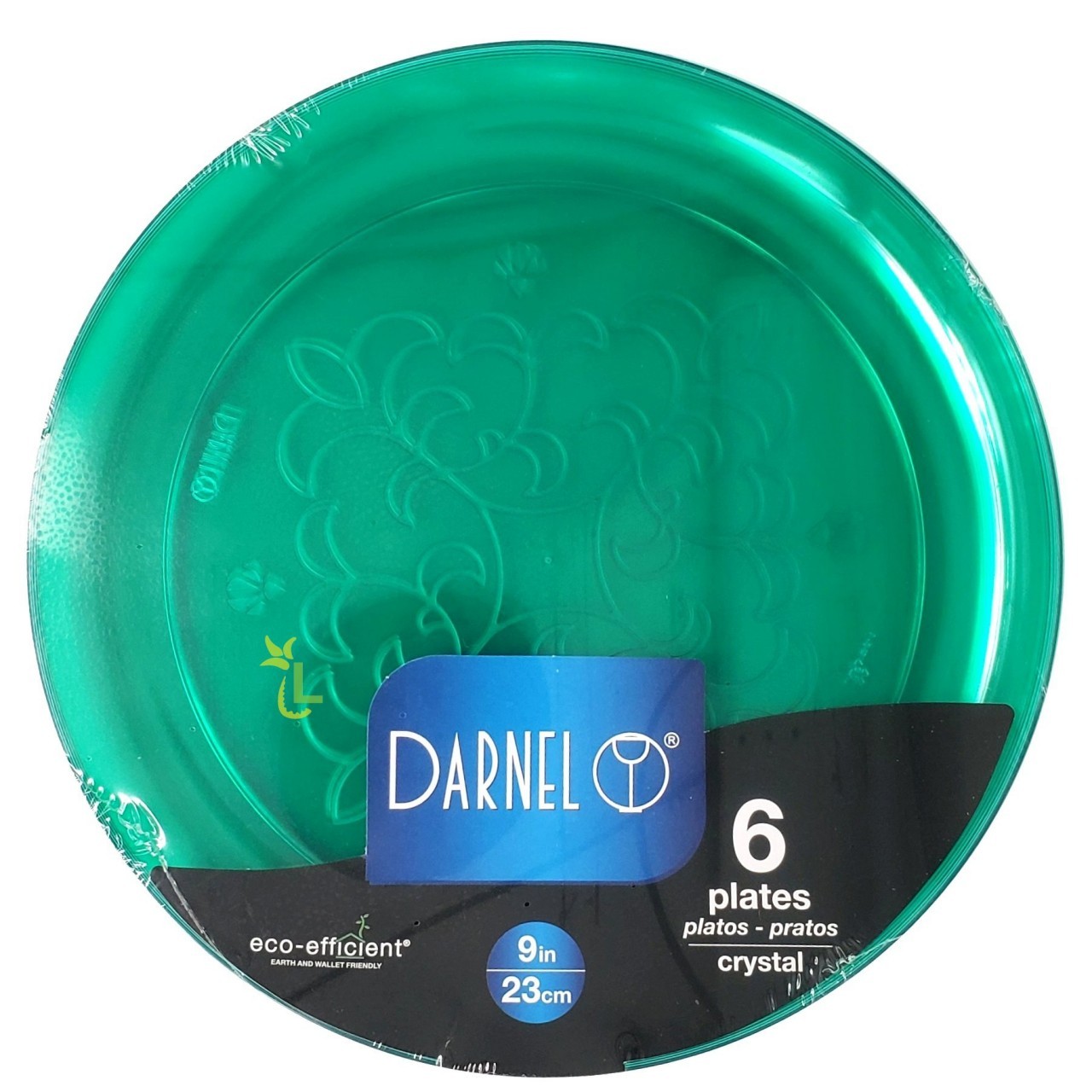 DARNEL PLATES CRYSTAL GREEN 6x9in