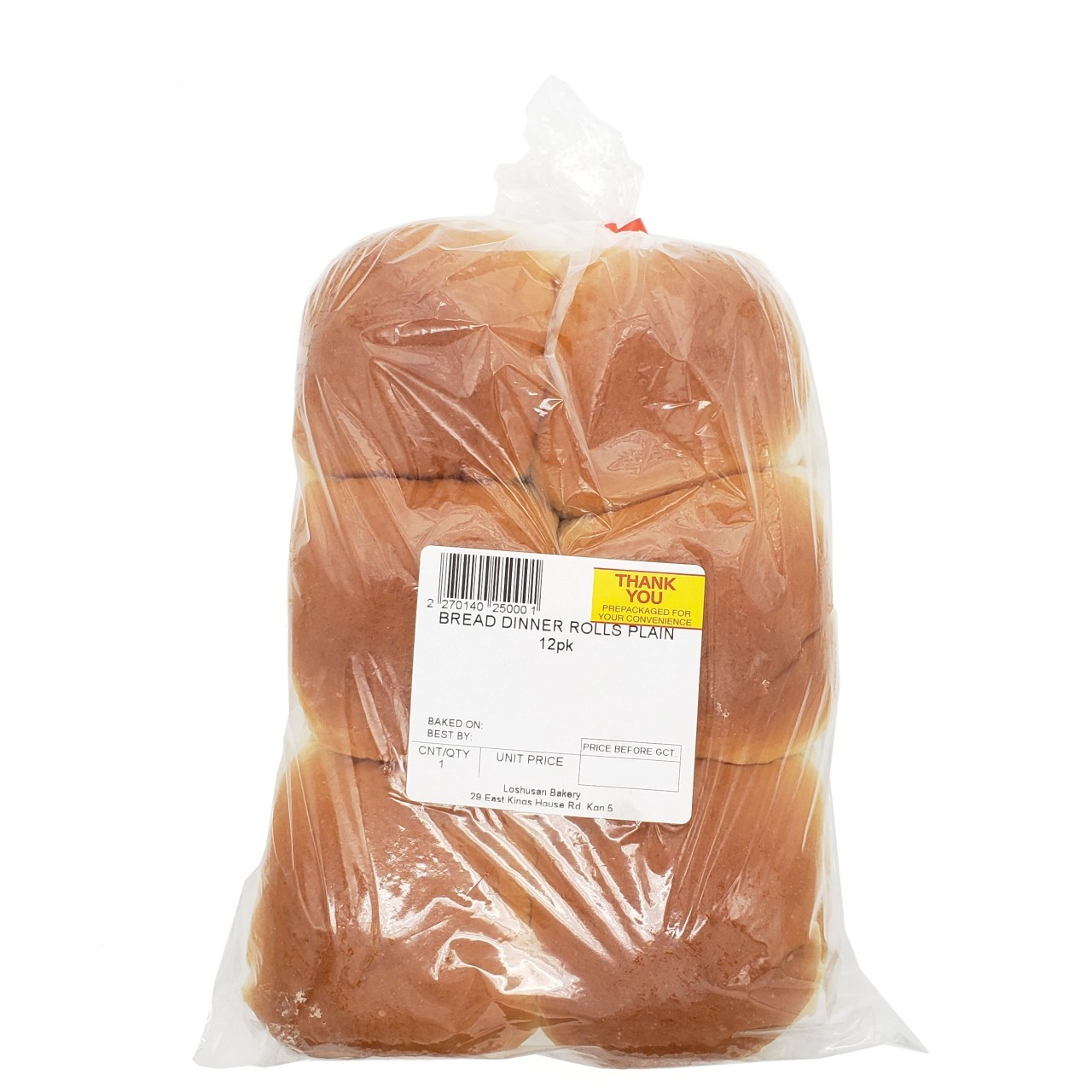 BREAD ROLL DINNER PLAIN 12pk