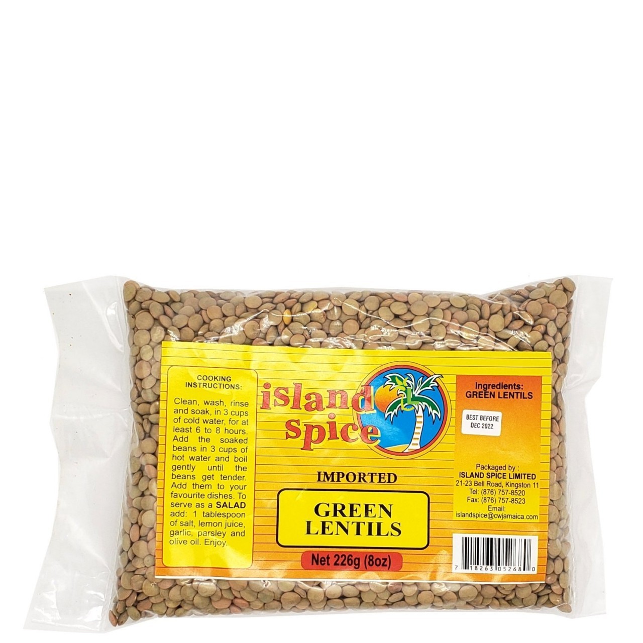 ISLAND SPICE PEAS GREEN LENTILS 8oz