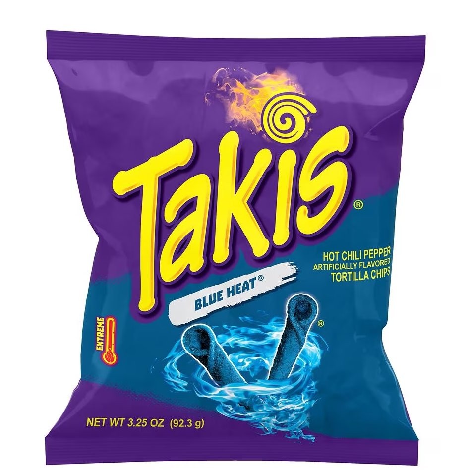 TAKIS TORTILLA CHIPS BLUE HEAT 3.25oz
