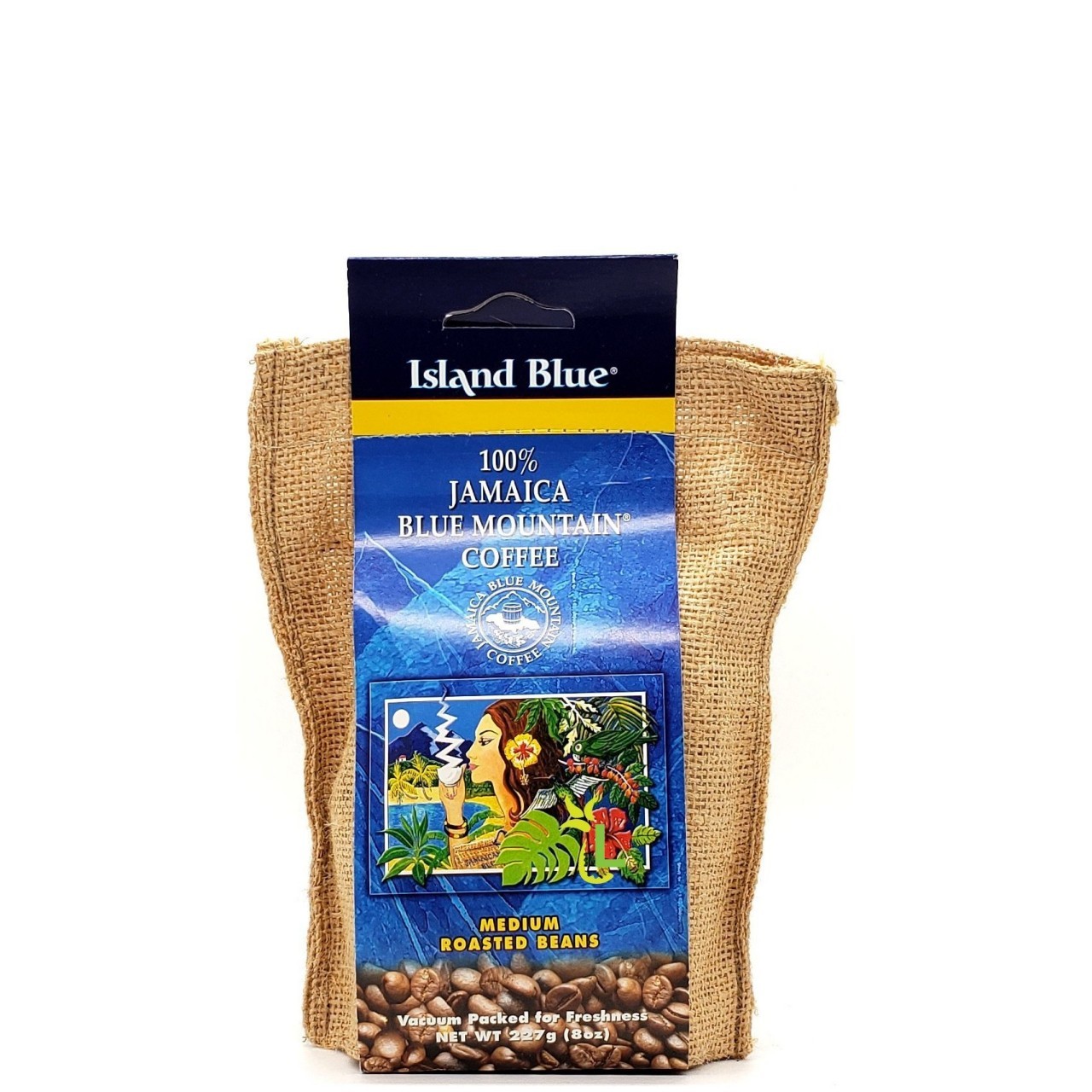 ISLAND BLUE BURLAP BEAN 8oz