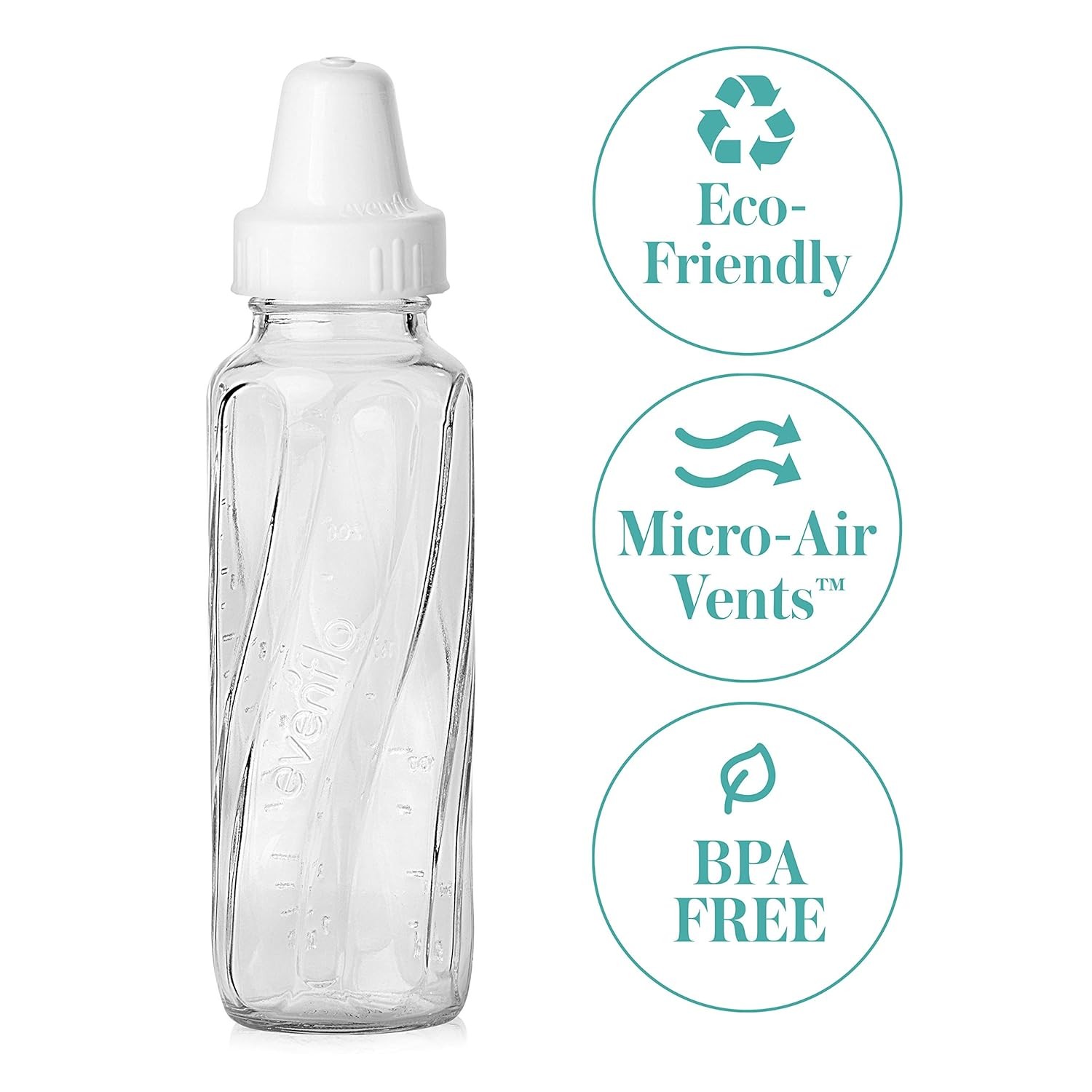 Evenflo Clear Glass Nurser Bottle 8oz