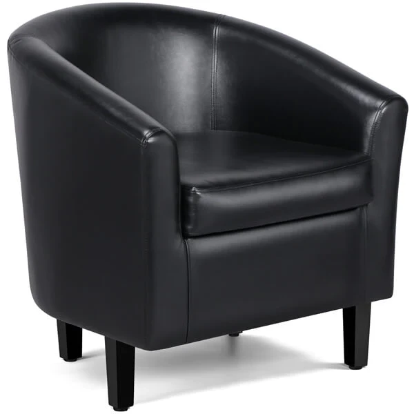 Yaheetech Barrel Faux Leather Club Chair