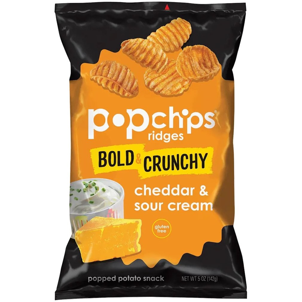 POPCHIPS RIDGES CHEDDAR SOUR CREAM 5oz