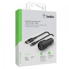 Belkin BoostCharge Dual Charger - Car power adapter - 24 Watt