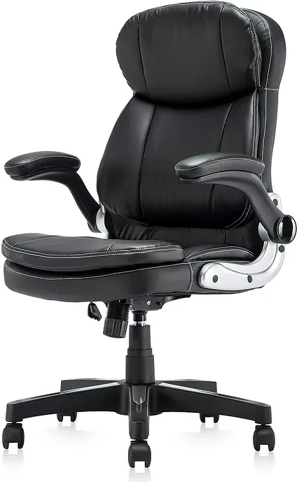 High Back Premium PU Leather Ergonomic Executive Chair with Lumbar Padding and F