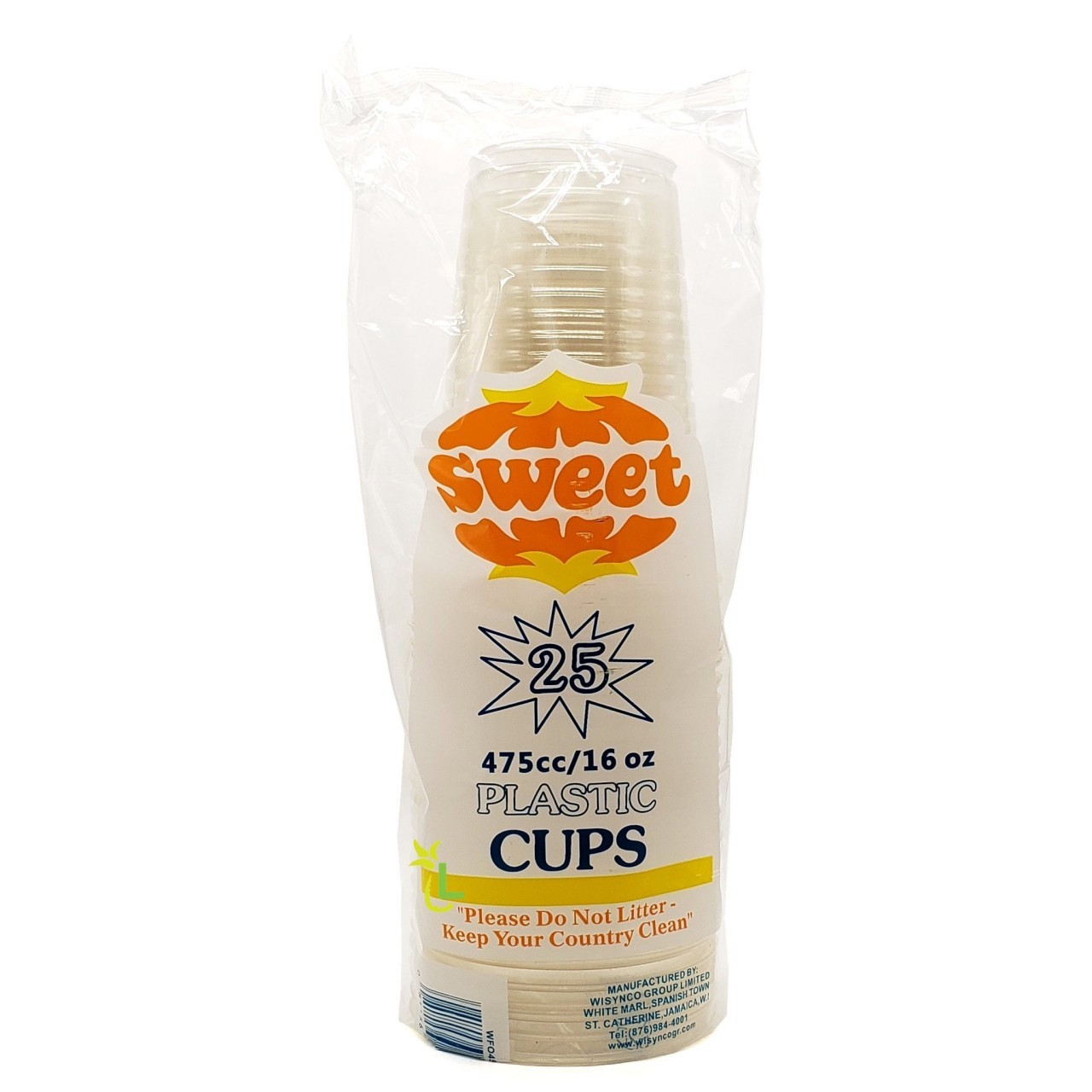 SWEET PLASTIC CUPS 25x16oz