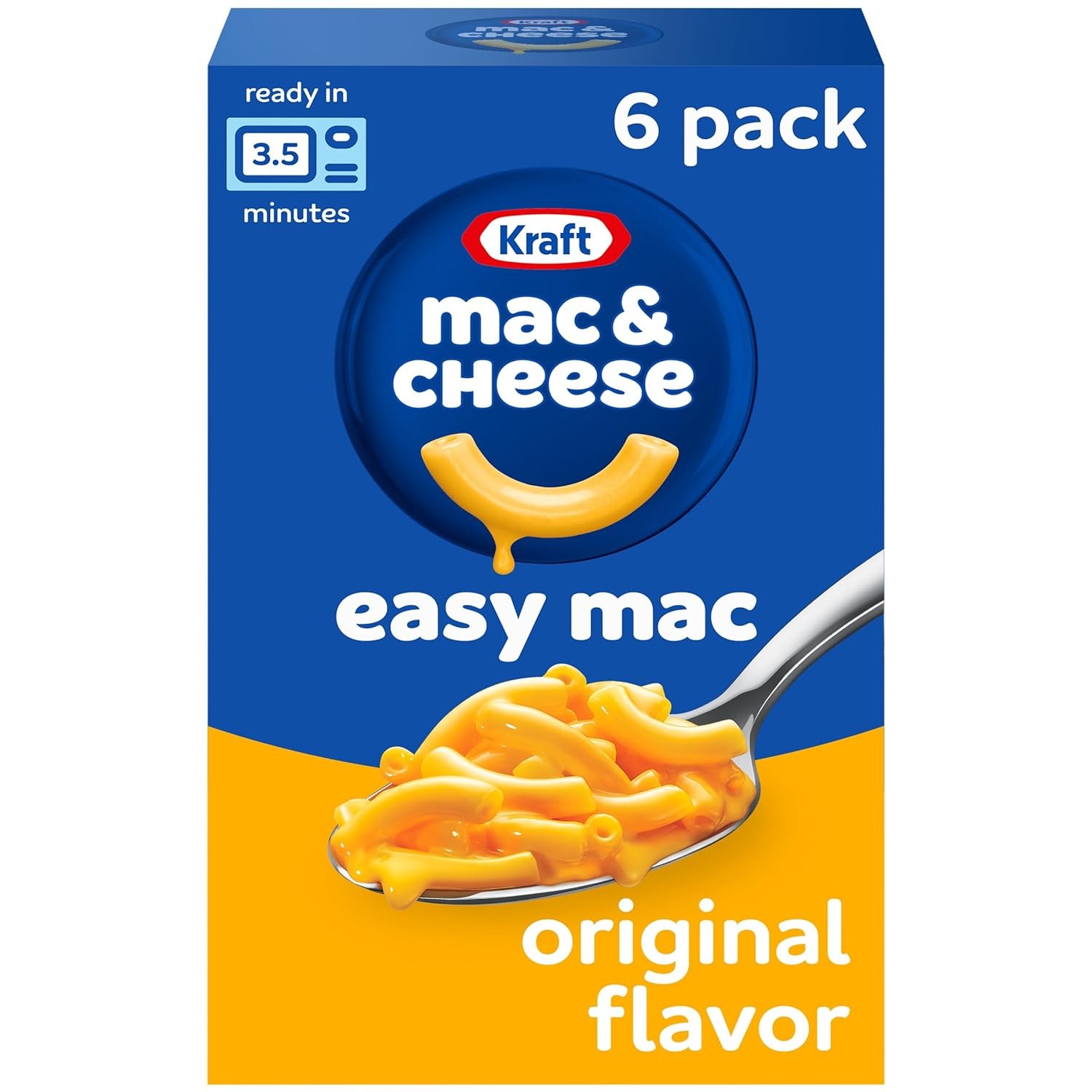 KRAFT MACARONI AND CHEESE EASY MAC 6PACK 366G