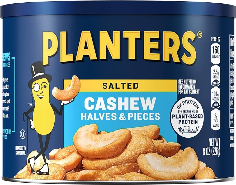 PLANTERS SALTED CASHEWS HALVES 226G