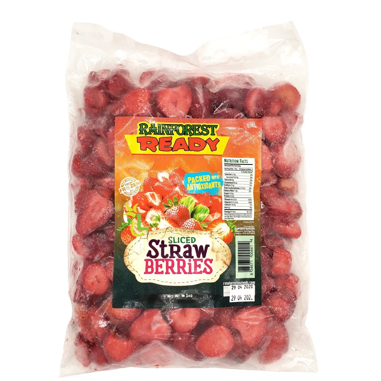 RAINFOREST READY STRAWBERRIES SLICED 1kg