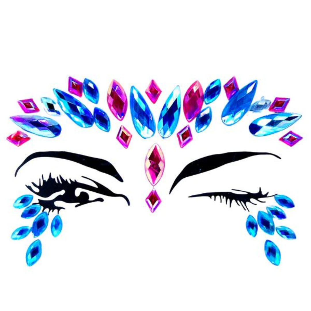 Carnival Face Gems, Self-Adhesive, Blue