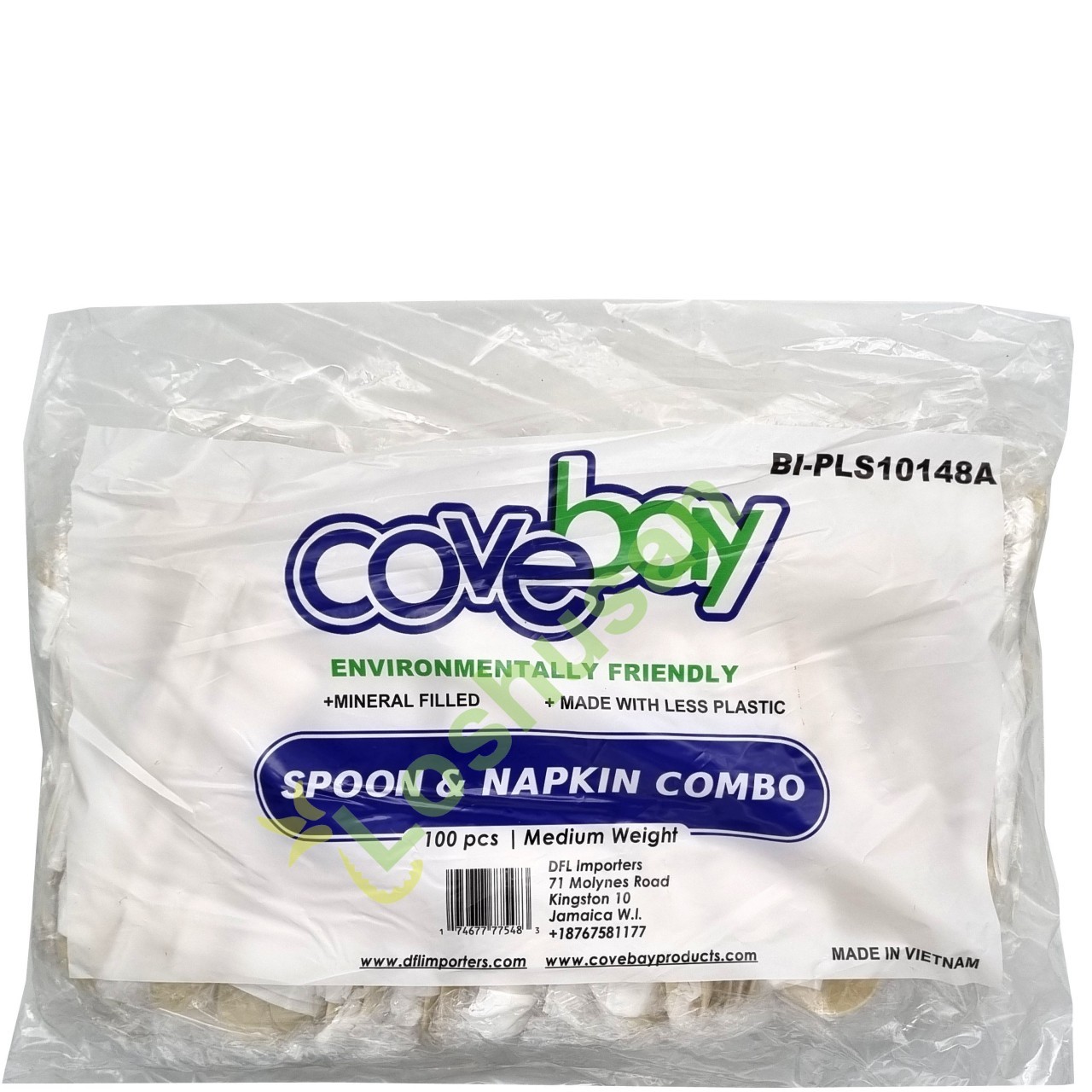 COVE BAY SPOON NAPKIN COMBO 100ct