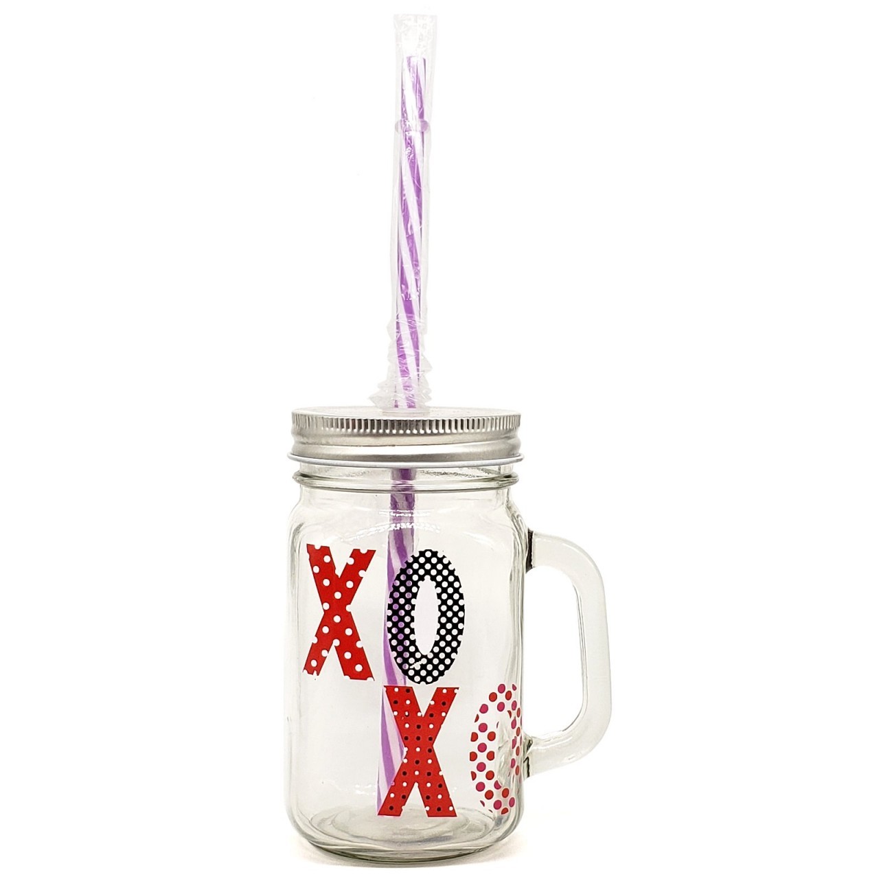 LIFE ART GLASS MASON JAR XOXO 1ct