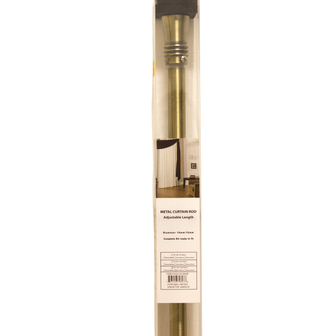 Metal Brass Curtain Rod, Adjustable Length 66"-120"