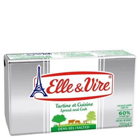 ELLE & VIRE BUTTER SALTED 60% FAT 200g