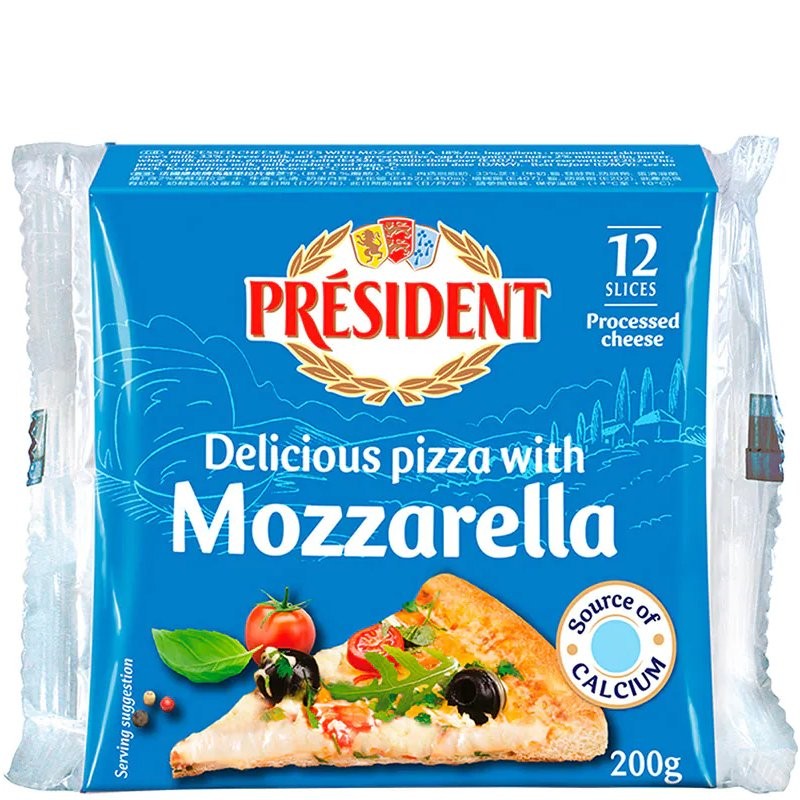 PRESIDENT MOZZARELLA SLICES 200g
