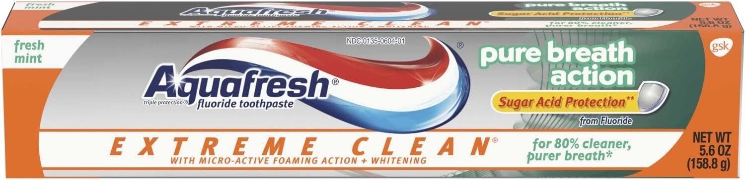 Aquafresh Extreme Clean Pure Breath Action, 5.6 oz