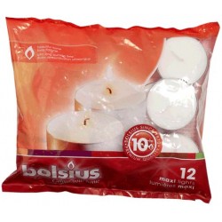 BOLS MAXI TEALIGHTS WHITE 12s