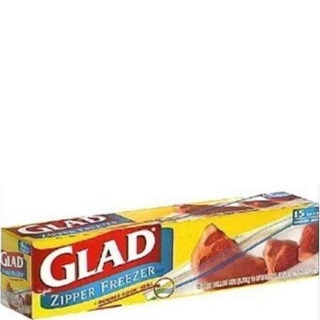 GLAD FREEZER BAGS ZIP 15x1gal