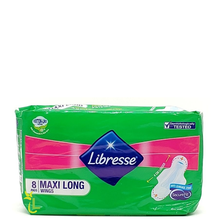 LIBRESSE COTTON MAXI LONG WINGS 8s