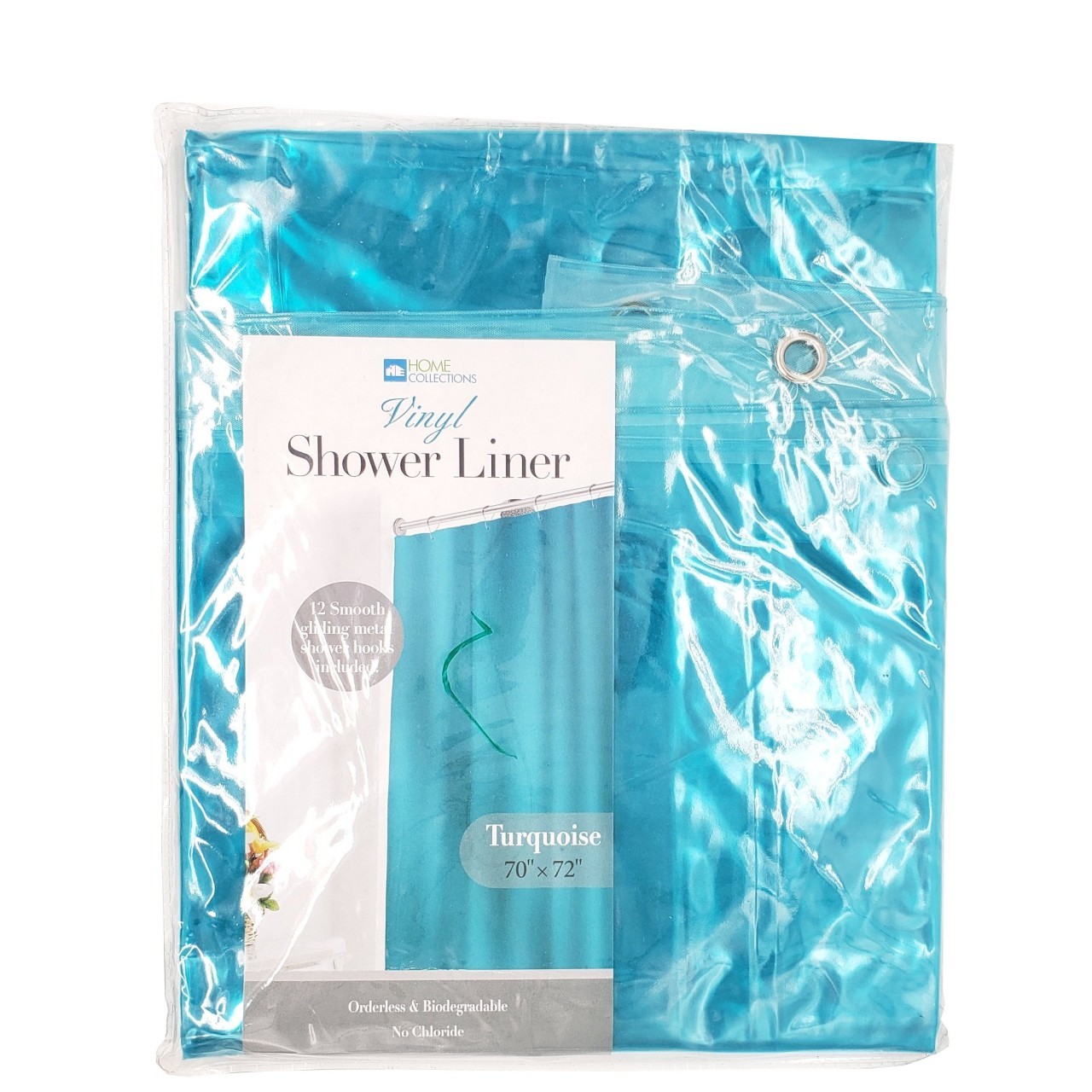 HOME COLLECT SHOWER CURTAIN TURQ 1ct
