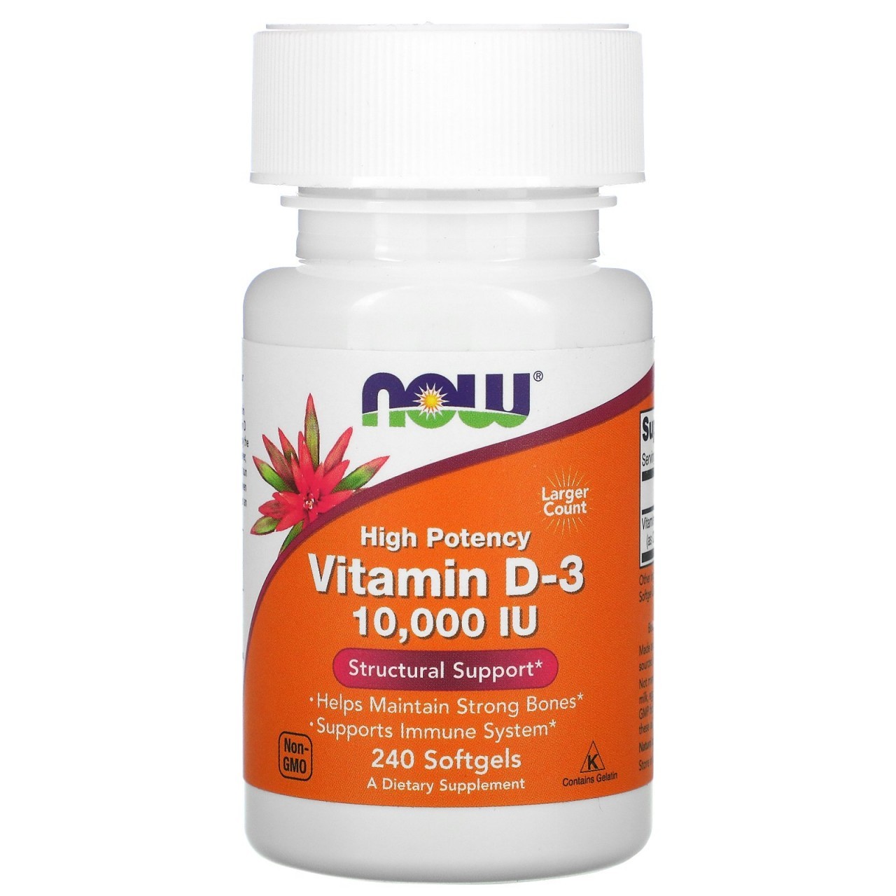 Now Foods Vitamin D-3 10,000 IU 120 Soft Gels