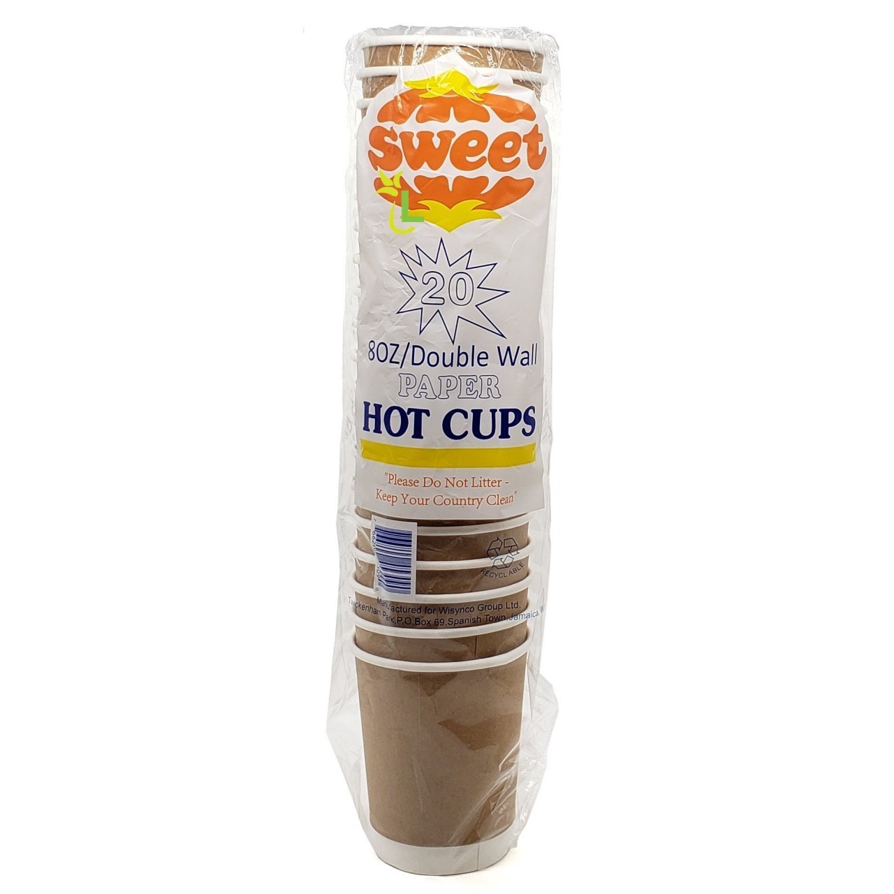 SWEET PAPER HOT CUPS (DW) 20x8oz