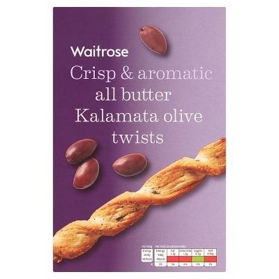 WAITROSE TWISTS KALAM OLIVE 125g