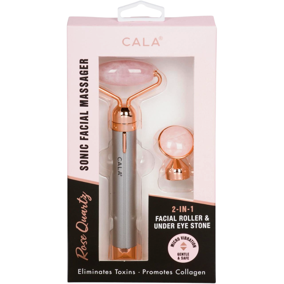 Cala 2 in 1 Sonic Facial Massager, Rose Quartz